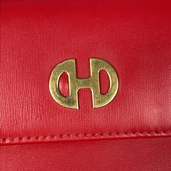 Celine Red Trifold Leather Compact Kisslock Envelope Wallet - Picture 2 of 16
